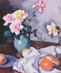 Pink Roses in a Green Jug, c.1926